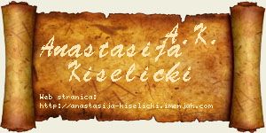 Anastasija Kiselički vizit kartica